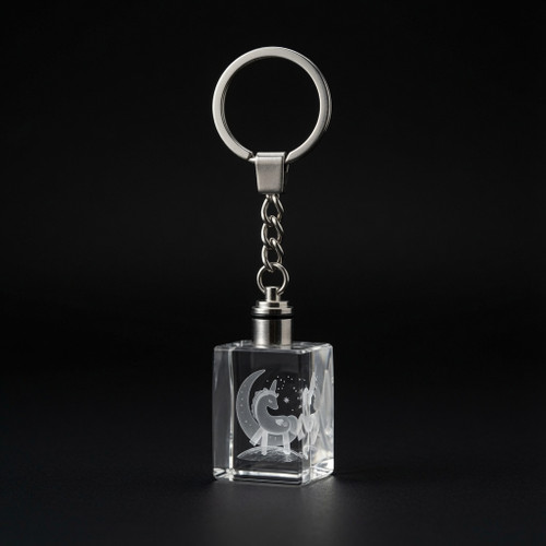 Crystal unicorn keychain.jpg | جاکلیدی کریستالی چراغدار طرح یونیکورن