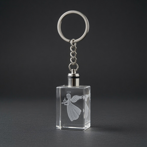 Crystal Angel Keychain| جاکلیدی کریستالی چراغدار طرح فرشته