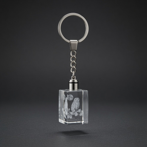 Crystal owl keychain | جاکلیدی کریستالی چراغدار طرح جغد